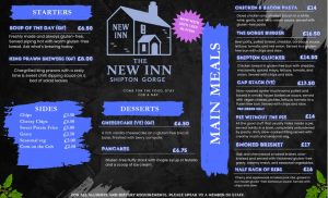 The New Inn Gluten Free Menu